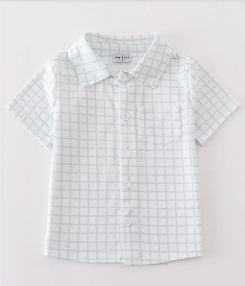 Blue Checkered Button Down