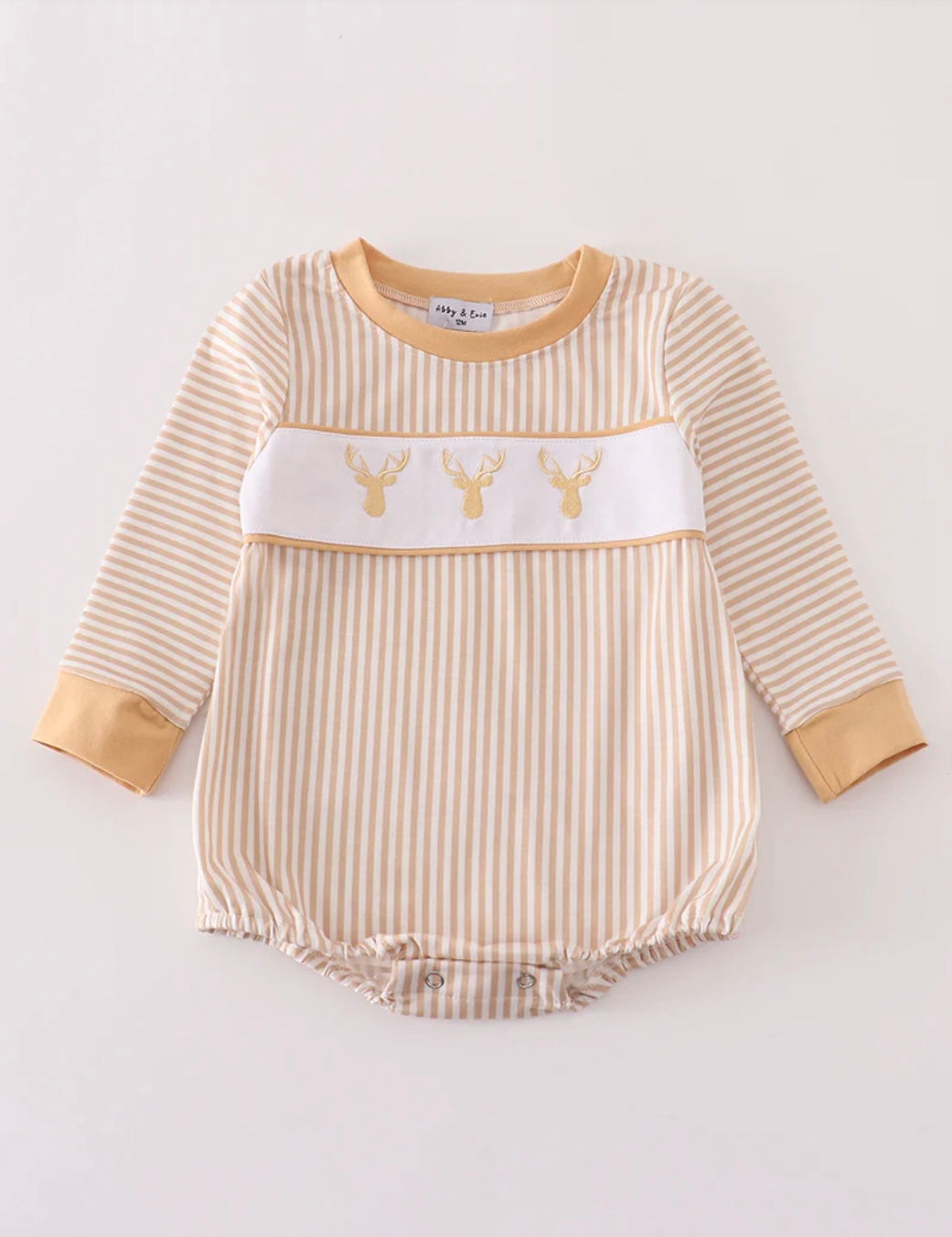 Deer Embroidered Striped Bubble