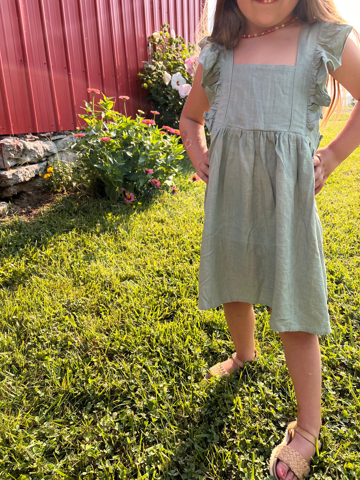 Sage Ruffle Dress