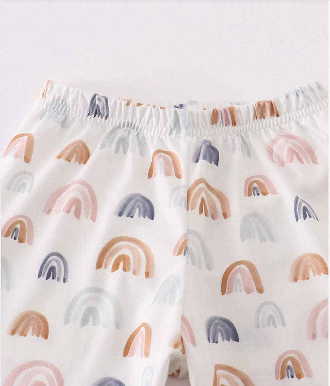 Rainbow Print Pajama Set