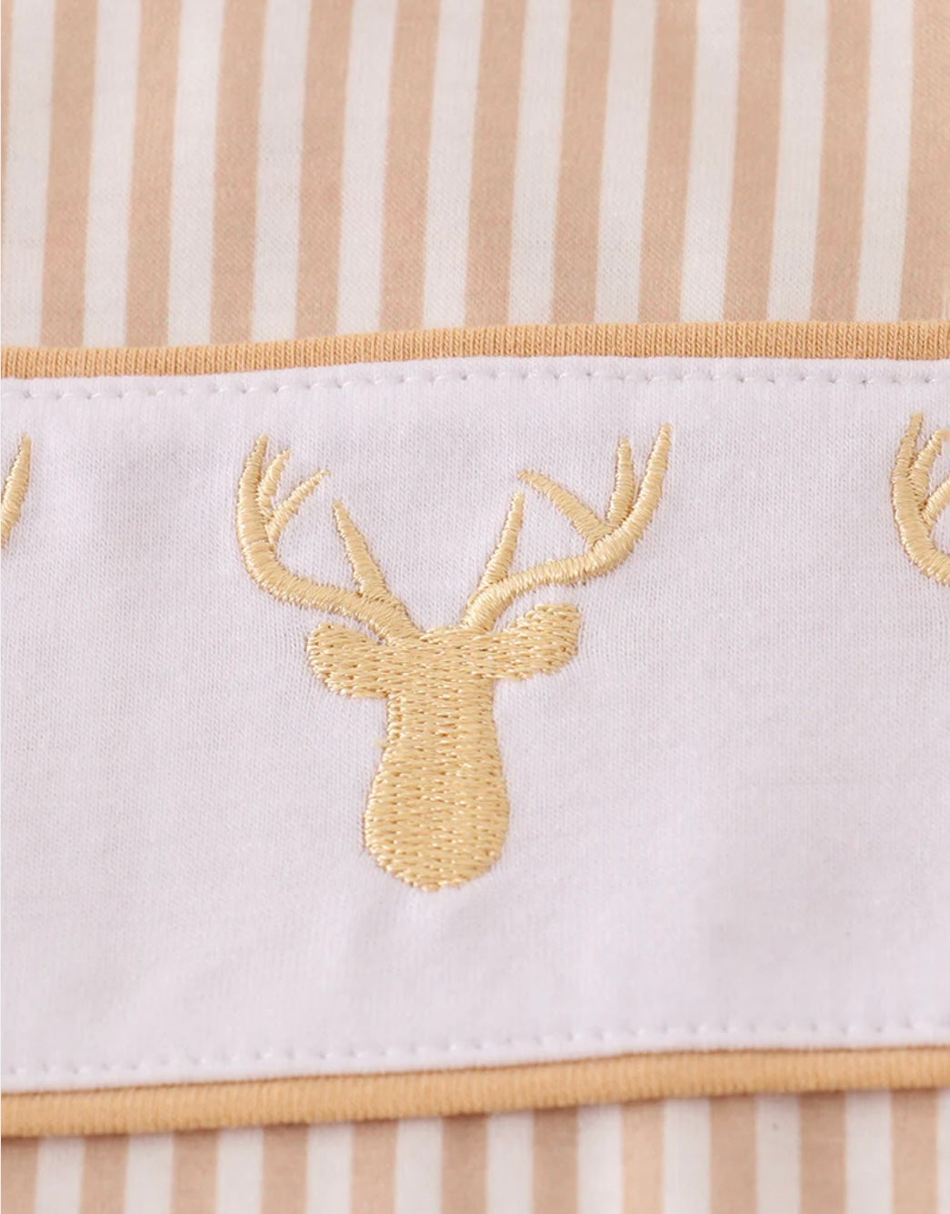 Deer Embroidered Striped Bubble