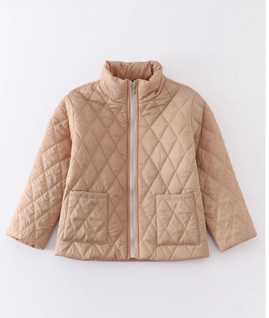 Beige Quilted Coat