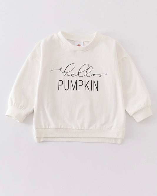 White Hello Pumpkin Sweatshirt