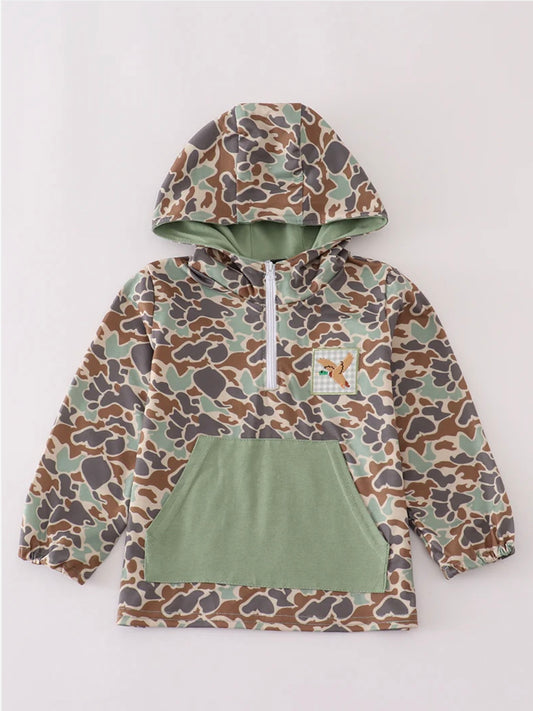 Camouflage Duck Embroidered Hoodie