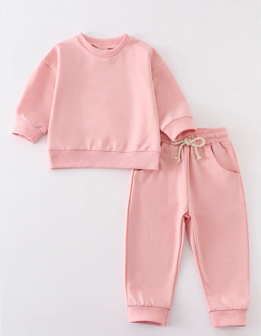 Pink Sweatshirt & Pants Set