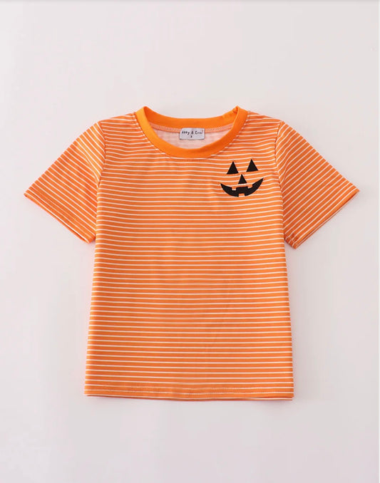 Halloween Embroidered Stripe Top