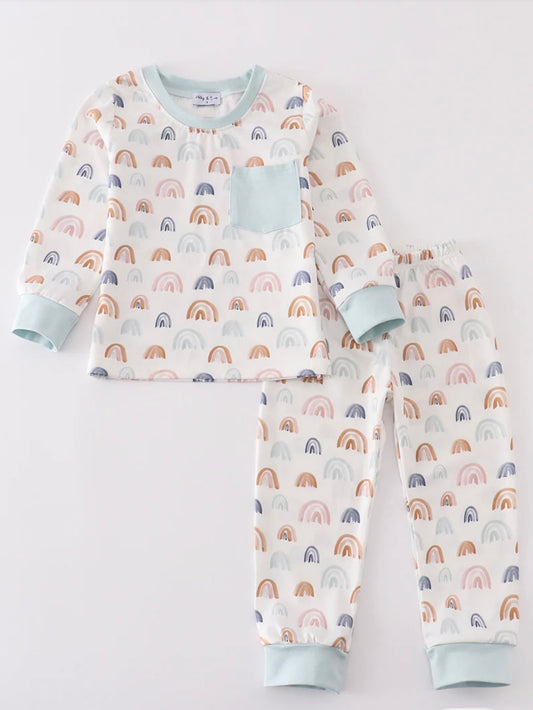Rainbow Print Pajama Set